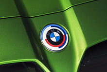 Load image into Gallery viewer, BMW 50 Years of M Badge Set for BMW Series – Front, Rear, and Hub Caps