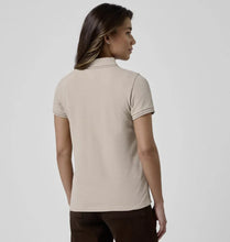 Load image into Gallery viewer, BMW Women’s Beige Polo Shirt – Tonal Embroidered Logo - Regular Fit