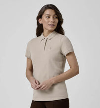 Load image into Gallery viewer, BMW Women’s Beige Polo Shirt – Tonal Embroidered Logo - Regular Fit