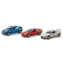 Load image into Gallery viewer, BMW Pullback Toy Cars - Scale: 1:41 - Models: 3.0 CSL R, X6M, M6 - Rubber Tires - Diecast