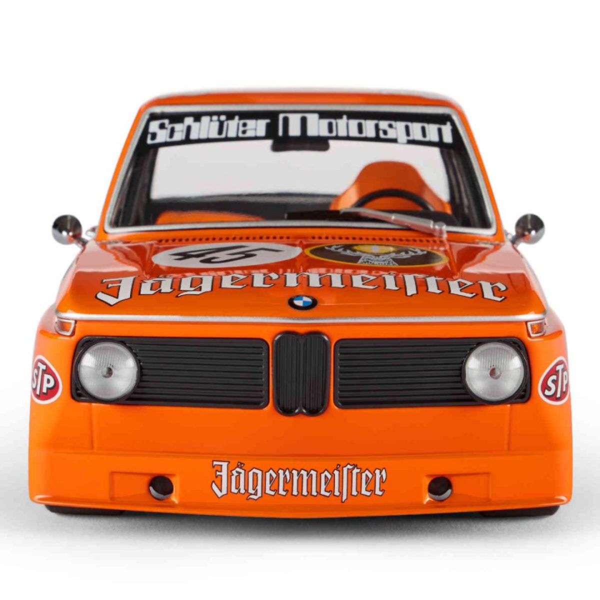 ミニチャンプスBMW320i FALTZ イエーガーマイスターオレンジ　1/18 BMW 2002 Jägermeister 1974 – 1:18 Scale Model - Orange – BMW AGMC