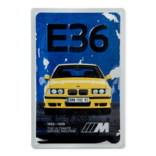 Load image into Gallery viewer, BMW M3 E36 Dakar Yellow - Metal Wall Sign - 20 x 30 cm