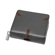 Load image into Gallery viewer, BMW Leather Ear Pod Case with Metal Zipper — Gray / Chestnut