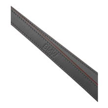 Load image into Gallery viewer, BMW Leather Lanyard — Gray / Chestnut