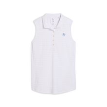 Load image into Gallery viewer, W PUMA | BMW Houndstooth Sleeveless Polo shirt - White Glow
