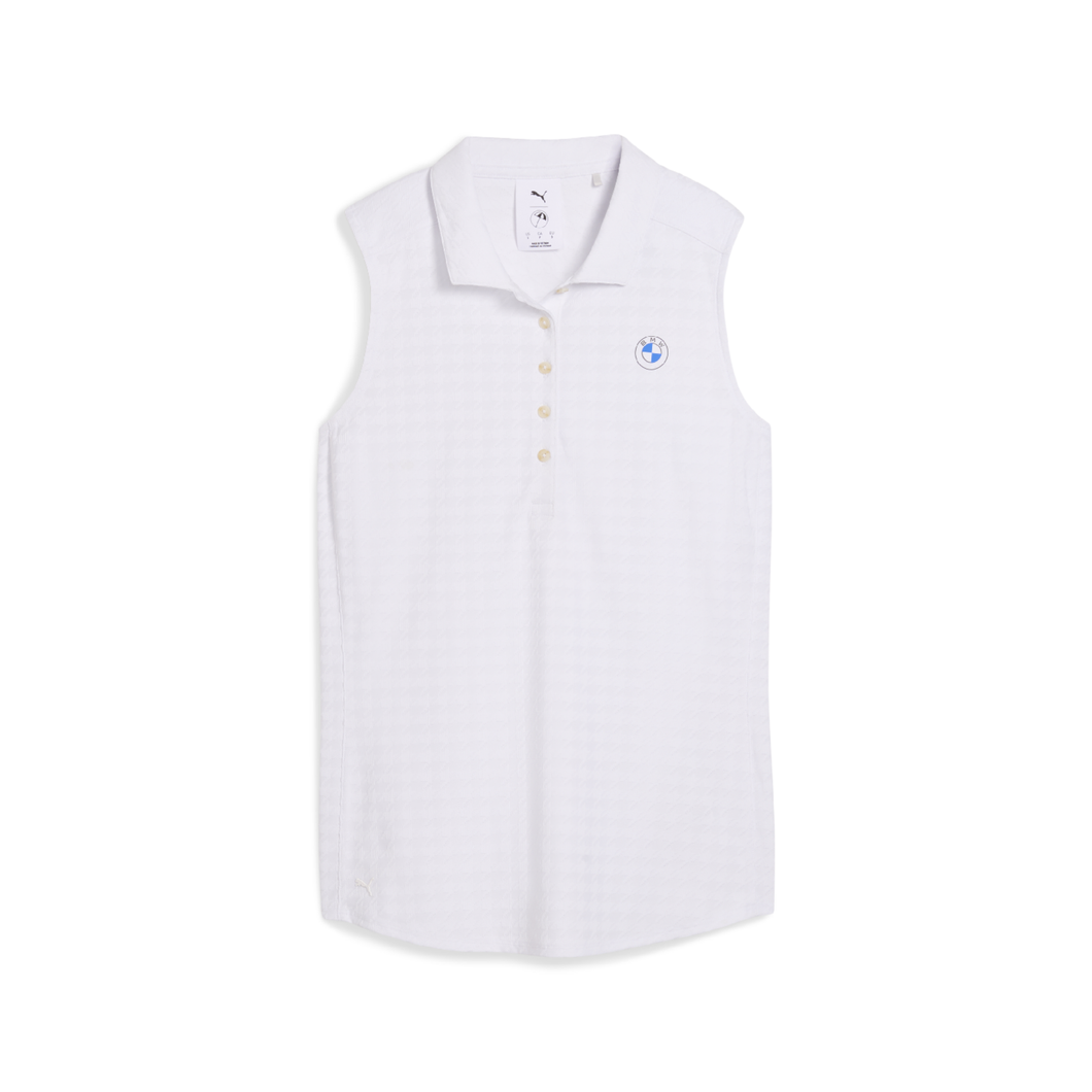 W PUMA | BMW Houndstooth Sleeveless Polo shirt - White Glow