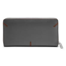 Load image into Gallery viewer, BMW Leather Wallet with Metal Zipper — Gray / Chestnut
