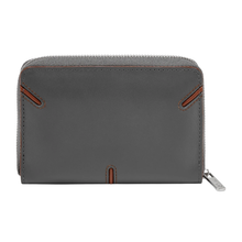 Load image into Gallery viewer, BMW Leather Small Wallet with Metal Zipper — Gray / Chestnut
